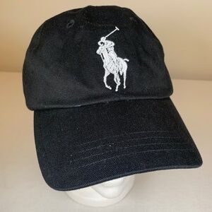 Ralph Lauren Big Pony Dad Hat Adjustable Black OS